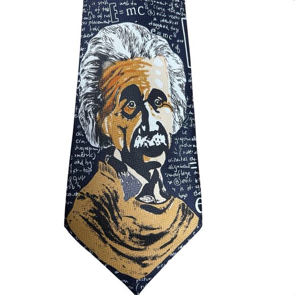 Albert Einstein E=MC2 Chalkboard Artistic Rene Chagal Handmade Tie 60” - Picture 2 of 4
